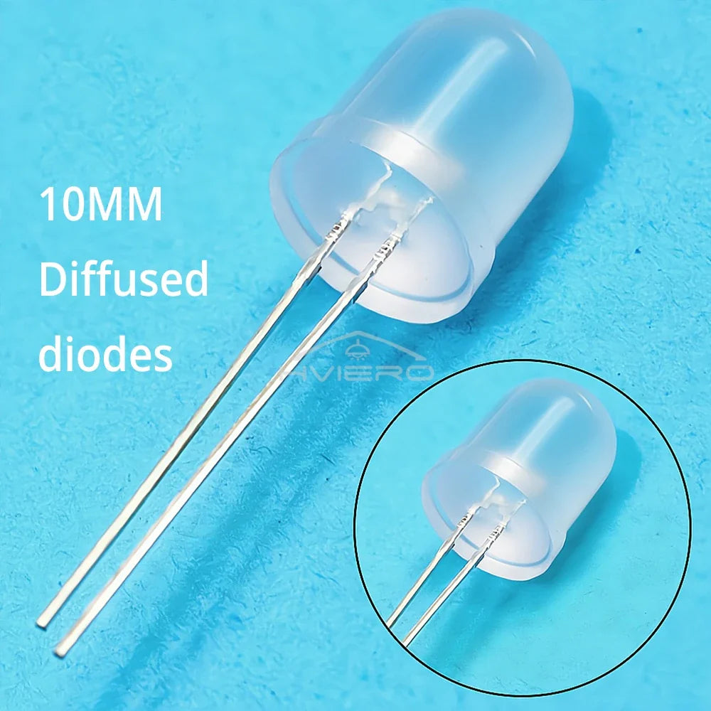 250/500PCS 10mm Diffused LED Beads – Ultra Bright Bulbs