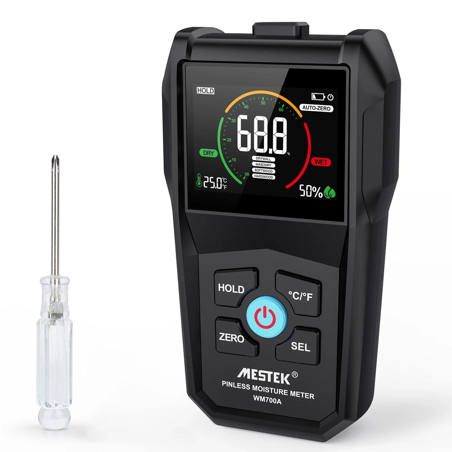 NEW WM700A Non-Contact Wood Moisture Tester Full Angle Inverted Wood Humidity Tester LCD Digital Nondestructive Humidity Meter Peaceful Pleasures Health and Wellness WM700A
