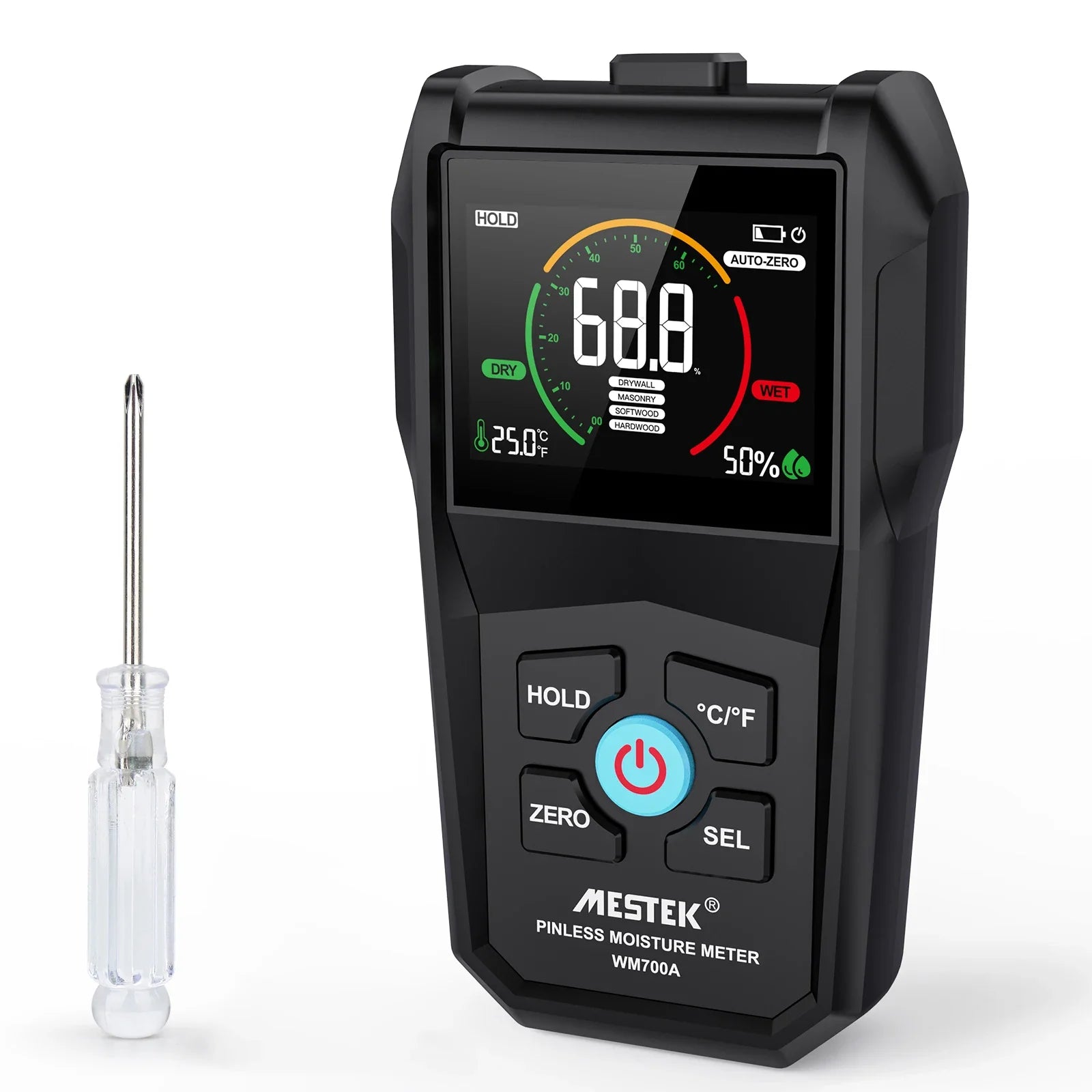 NEW WM700A Non-Contact Wood Moisture Tester Full Angle Inverted Wood Humidity Tester LCD Digital Nondestructive Humidity Meter Peaceful Pleasures Health and Wellness WM700A
