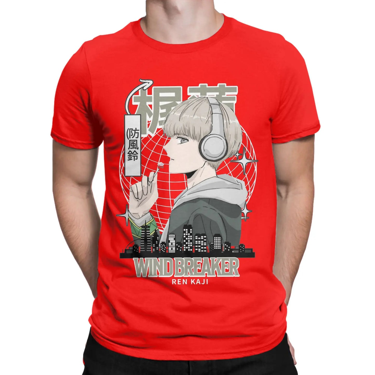 Wind Breaker Cotton T Shirt For Men Summer Ren Kaji Aesthetic T-Shirts O Neck Fashion Tees Plus Size Cheap Tops Peaceful Pleasures Health and Wellness Red M