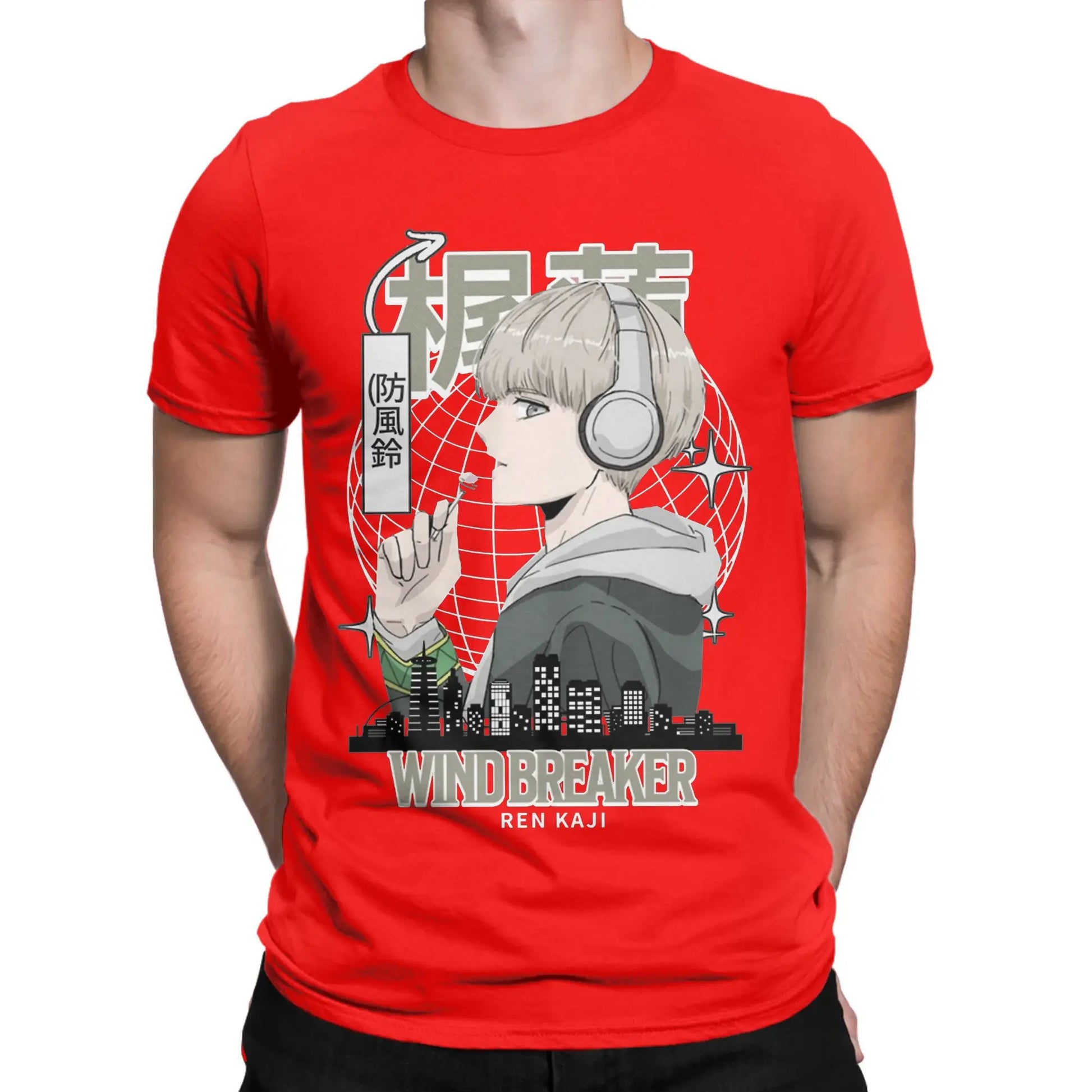 Wind Breaker Cotton T Shirt For Men Summer Ren Kaji Aesthetic T-Shirts O Neck Fashion Tees Plus Size Cheap Tops Peaceful Pleasures Health and Wellness Red M