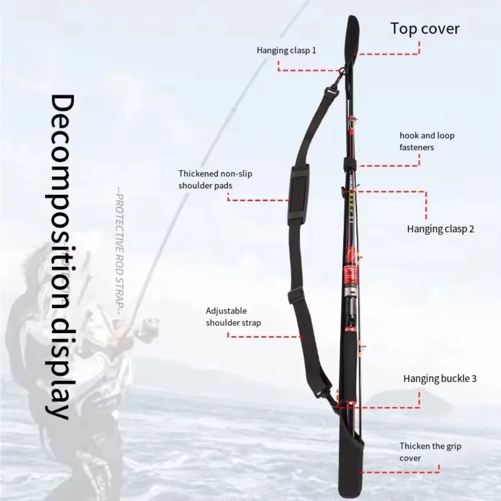 Adjustable Neoprene Fishing Rod Holder Strap & Protector