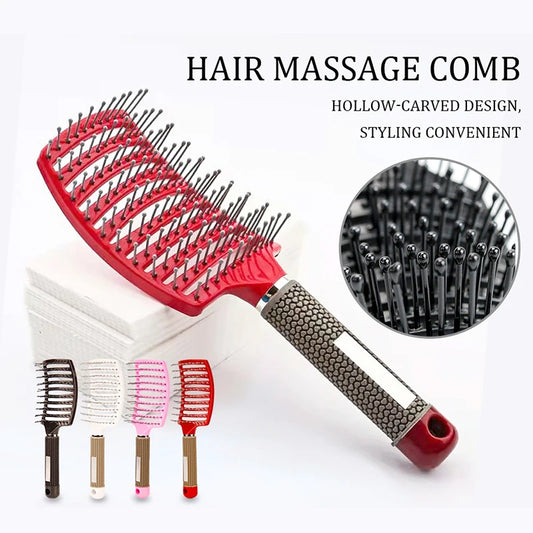 Scalp Massage Detangling Hairbrush – Anti-Static Nylon Brush Scalp Massage Hairbrush Peaceful Pleasures Health and Wellness