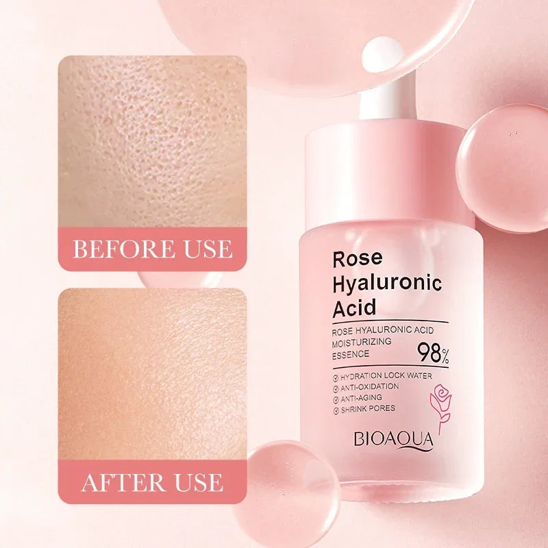 BIOAQUA Rose Hyaluronic Acid Facial Essence Moisturizing Whitening and Improving Dry Skin 30ml Peaceful Pleasures Health and Wellness