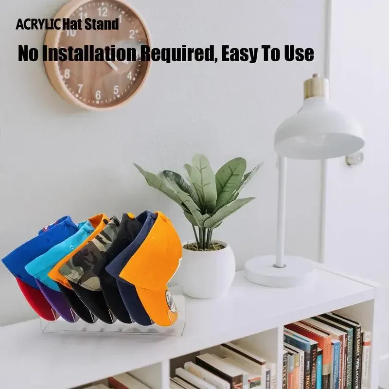 Hot sale Baseball cap racks Stackable Rectangular Acrylic Hat Organizer Stand For Baseball Caps Display And Organizer Peaceful Pleasures Health and Wellness