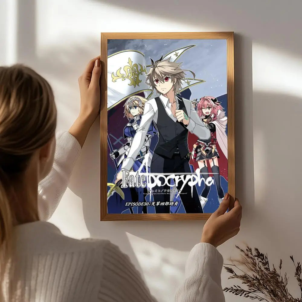 Anime Fate HD Self-Adhesive Waterproof Wall Poster | Home Decor Anime Wall Poster Peaceful Pleasures Health and Wellness White2 21X30cmNoframe