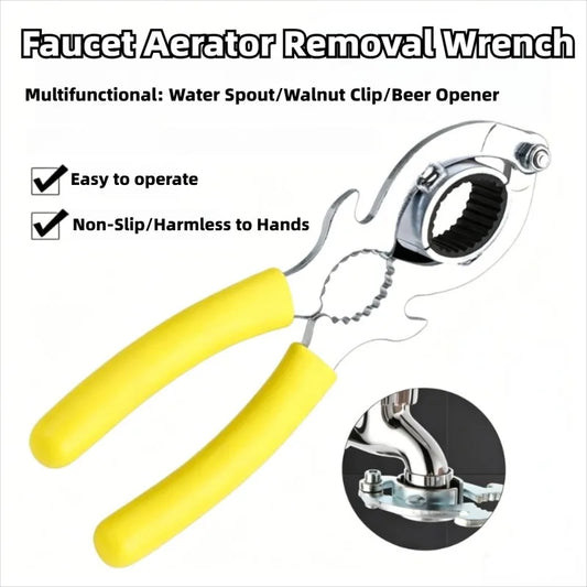 3 In 1 Tool Faucet Bubbler Wrench Bottle Opener and Pliers Kitchen Sink Faucet Aerator & Filter Removal Wrench Repair Spanner Peaceful Pleasures Health and Wellness
