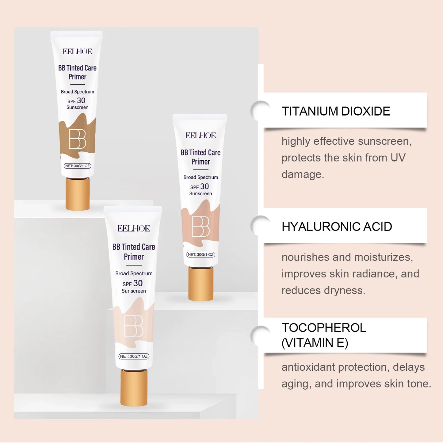 BB Cream SPF 30+ Tinted Moisturizer – Hydrating Full Coverage