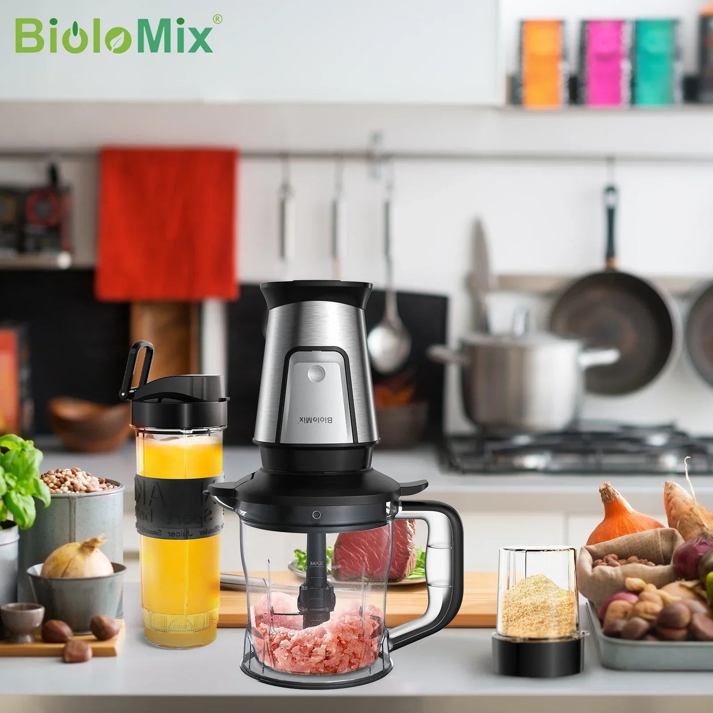 BioloMix 3-in-1 Food Processor – 700W Blender, Chopper & Grinder Food Processor BioloMix