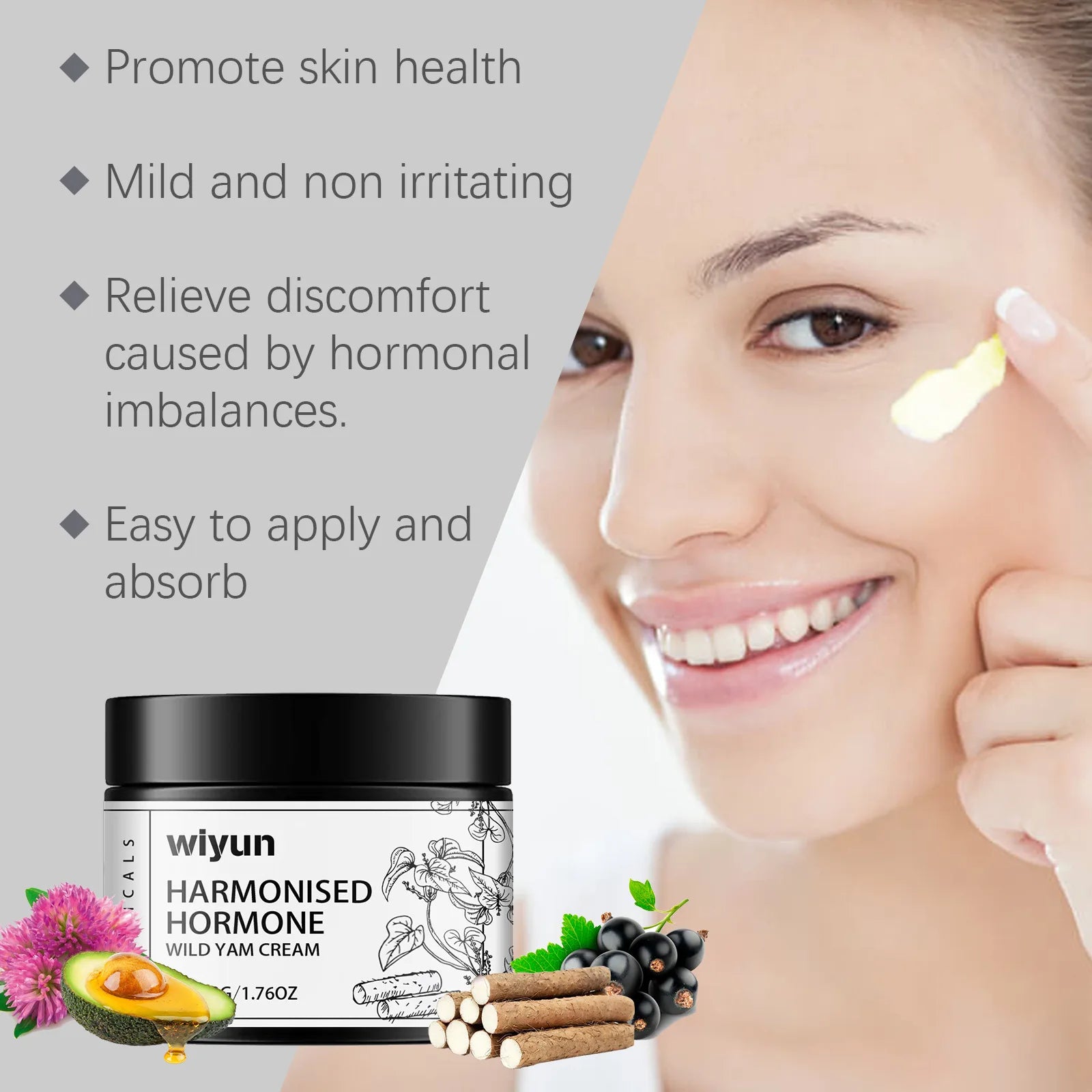 Wild Yam Cream Menopause Regulation Balance Hormones Skin Smooth Moisturizing Brightening Improving Tightening Nourish Skin Care Peaceful Pleasures Health and Wellness