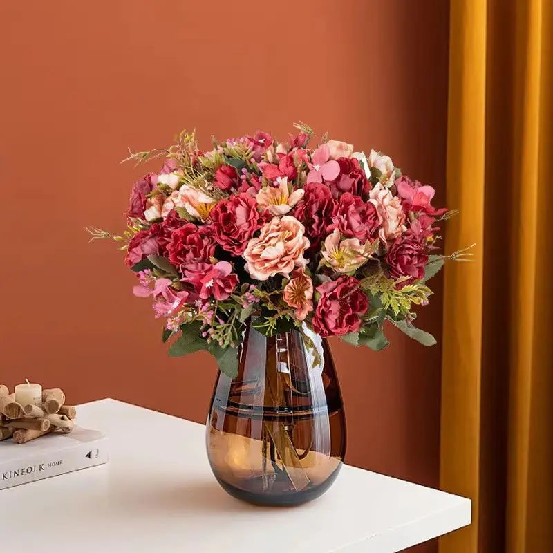 Silk Artificial Rose Bouquet for Wedding & Home Décor
