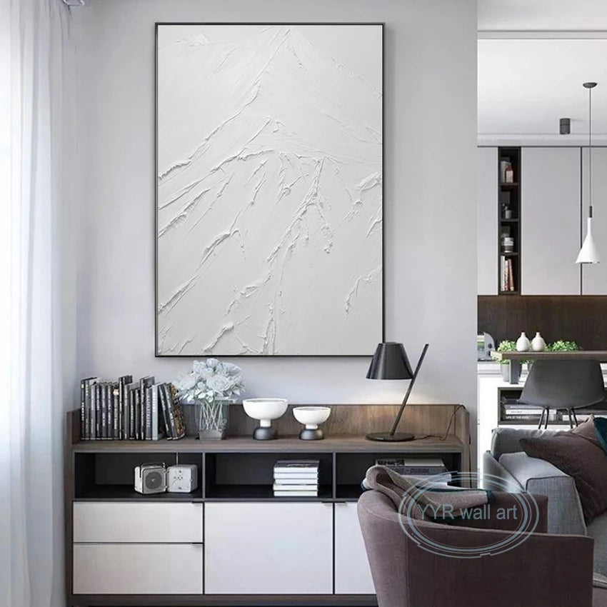 Minimalist Advanced Handmade Abstract Oil Painting, Black and White Texture, Wall Art, Canvas Decoration, Living Room Poster, Be Peaceful Pleasures Health and Wellness