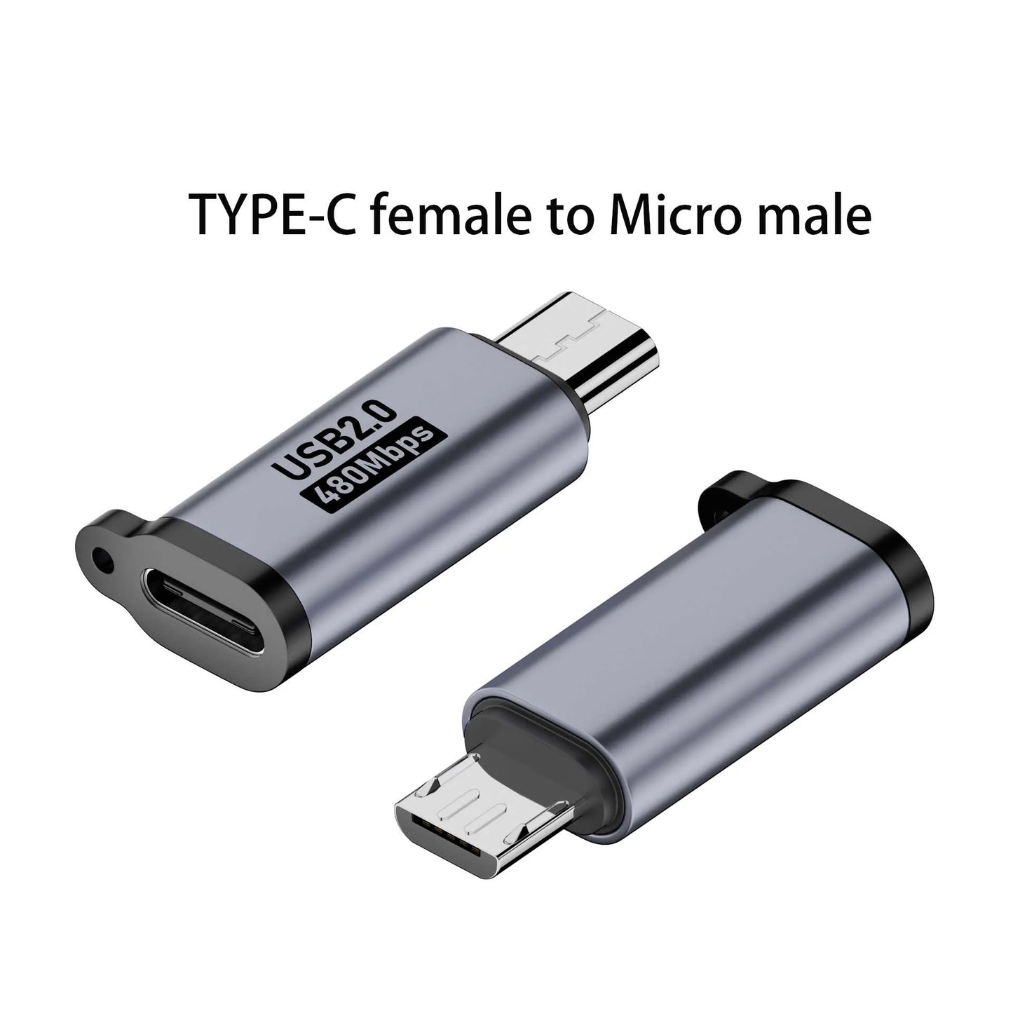 Micro USB to Type-C & Mini USB Female Plug Adapter