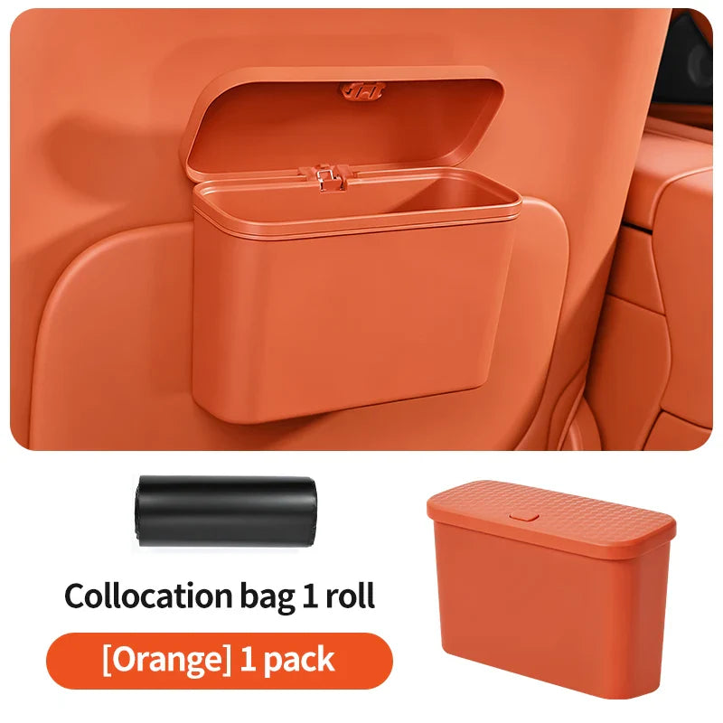 Hanging Car Trash Can with Lid – Waterproof Wet & Dry Organizer
