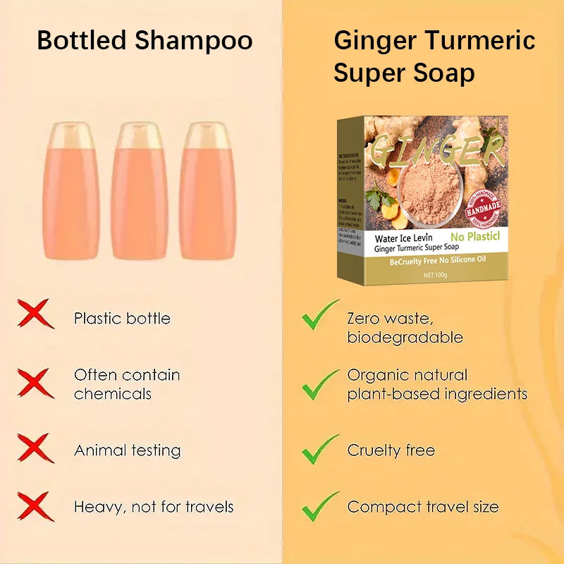 Turmeric Ginger Shampoo Bar | Cold Process Plant-Based Soap