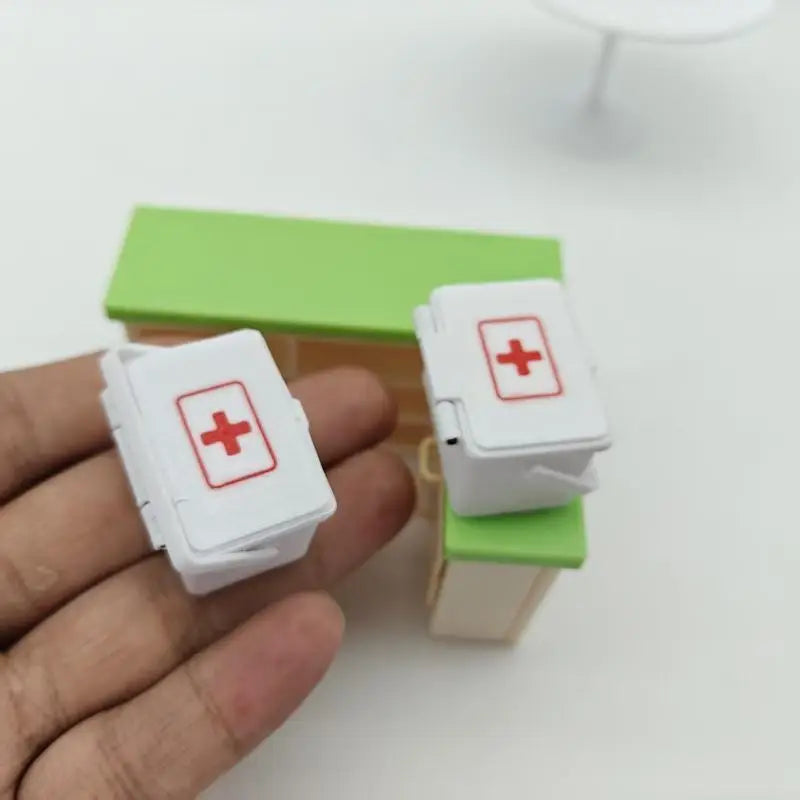 1:12 Miniature Doctor Set – First Aid Box & Stethoscope Dollhouse