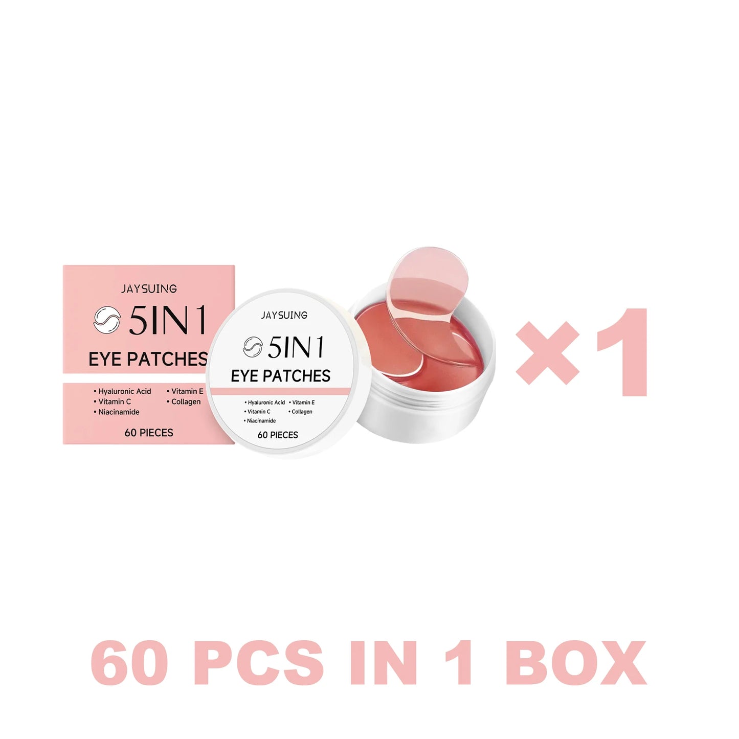 Jaysuing 5-in-1 Collagen Eye Patches 60 Pcs – Hydrate & Firm