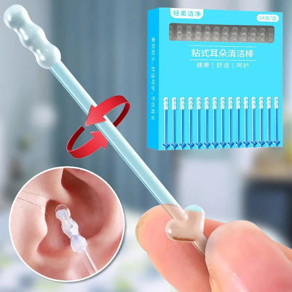 Silicone Sticky Ear Picks 24 Pack – Safe Earwax Remover