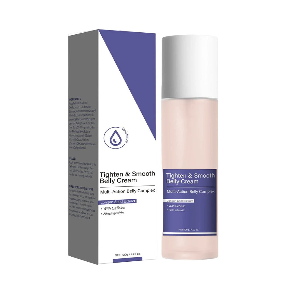 Tighten Smooth Belly Cream with Caffeine & Nicotinamide, Smoothing, Brightening, and Firming Body Lotion, 120g Peaceful Pleasures Health and Wellness 120g