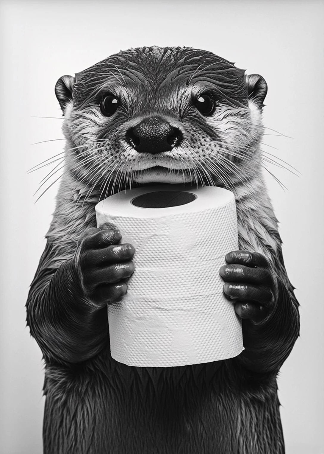 Funny Animal Toilet Paper Canvas Wall Art – Bathroom Decor