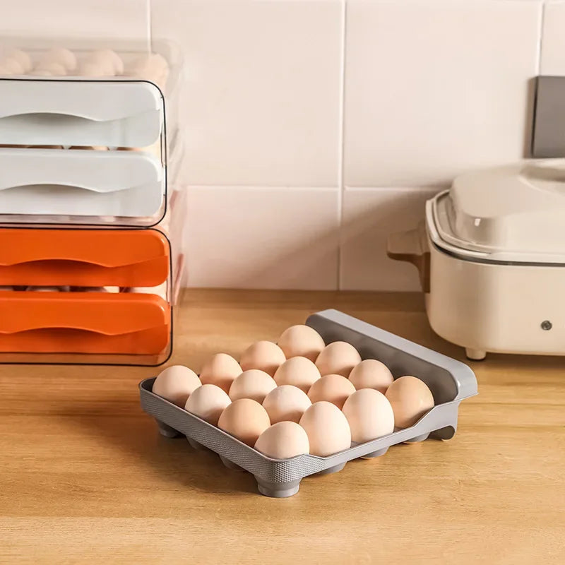 Double Layer Egg Storage Container | Fridge Organizer & Drawer