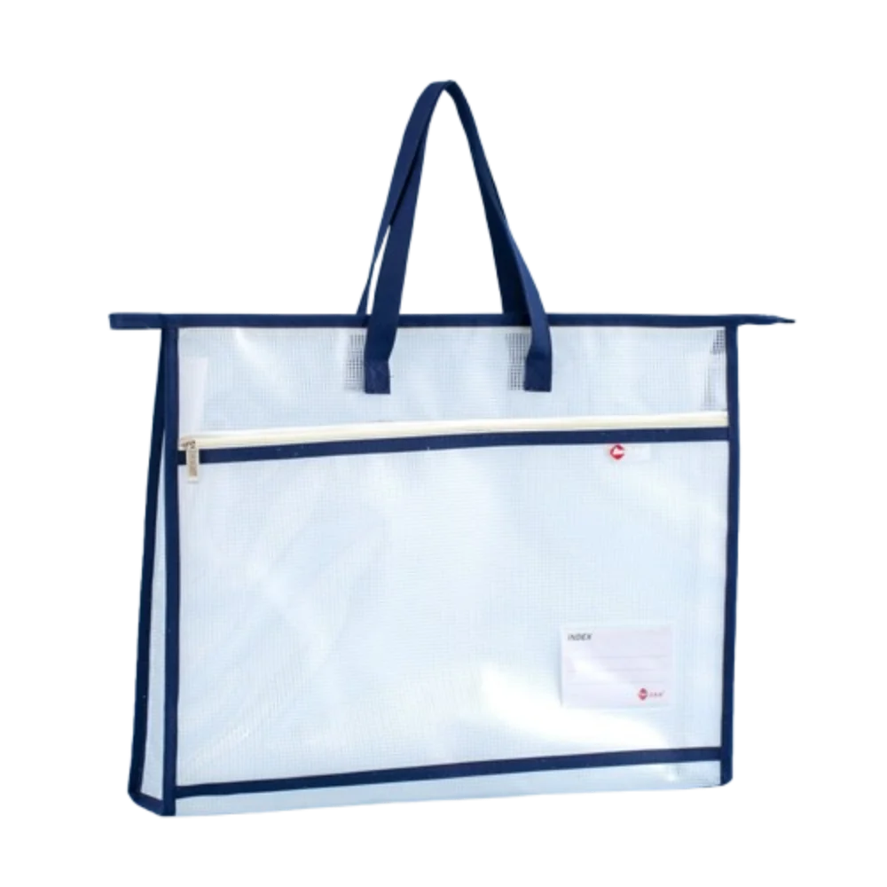 Clear A3/A4 File Storage Bag Thickened Multi-layer Zipper Pouch Bag Large Capacity Waterproof Data Document Bag File Holder Peaceful Pleasures Health and Wellness Dark Blue-A3