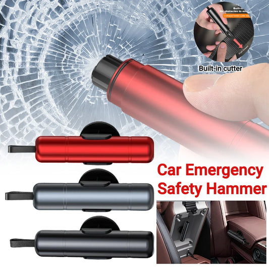 Car Safety Hammer Auto Emergency Glass Window Breaker Seat Belt Cutter Aluminum Alloy Life-Saving Emergency Tools Escape Hammer Peaceful Pleasures Health and Wellness