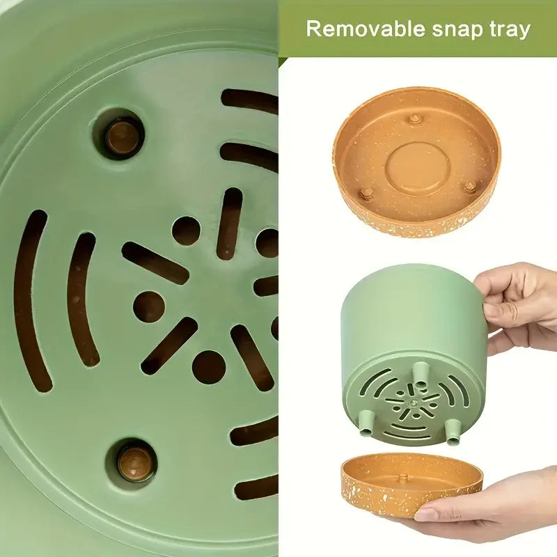 2-Pack Indoor Outdoor Planters with Drainage Holes & Saucer
