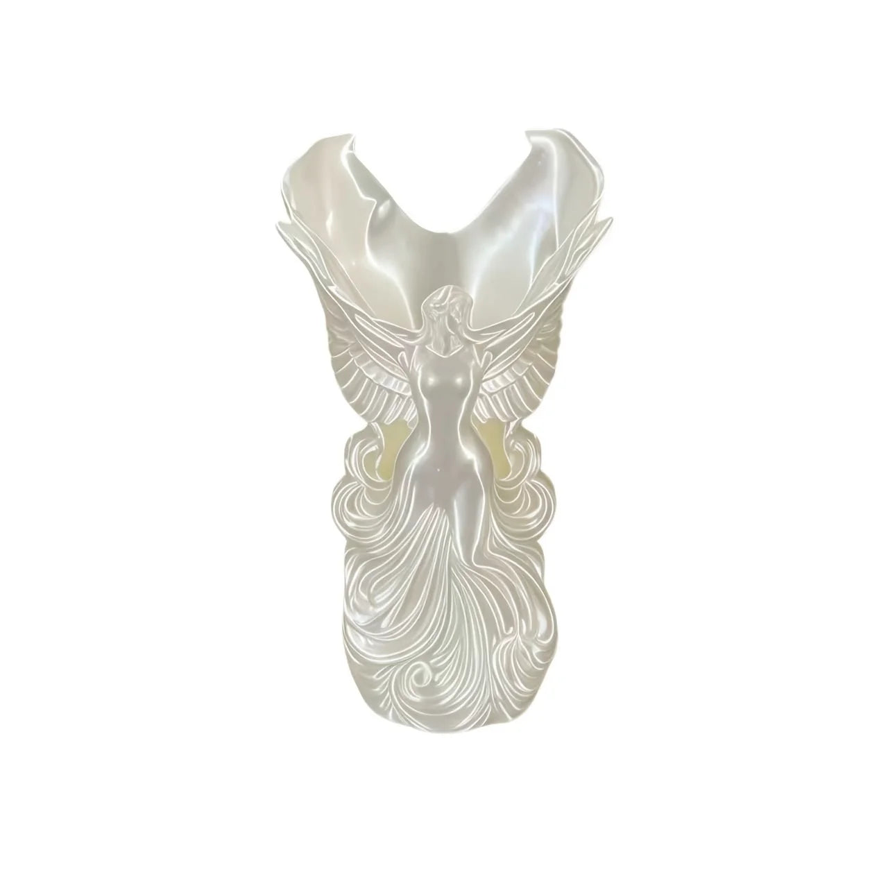 1 Piece Angel-Shaped Vase 3D Printed Angel Wings Pen Holder Sculpture Creative Desktop Decoration Art Ornament Gift Decoration Peaceful Pleasures Health and Wellness