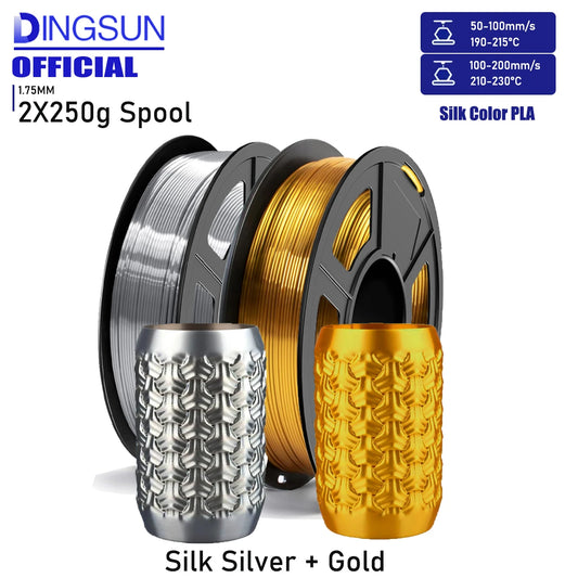 Silk PLA Filament 1.75mm Gold & Silver 250g – DINGSUN 3D