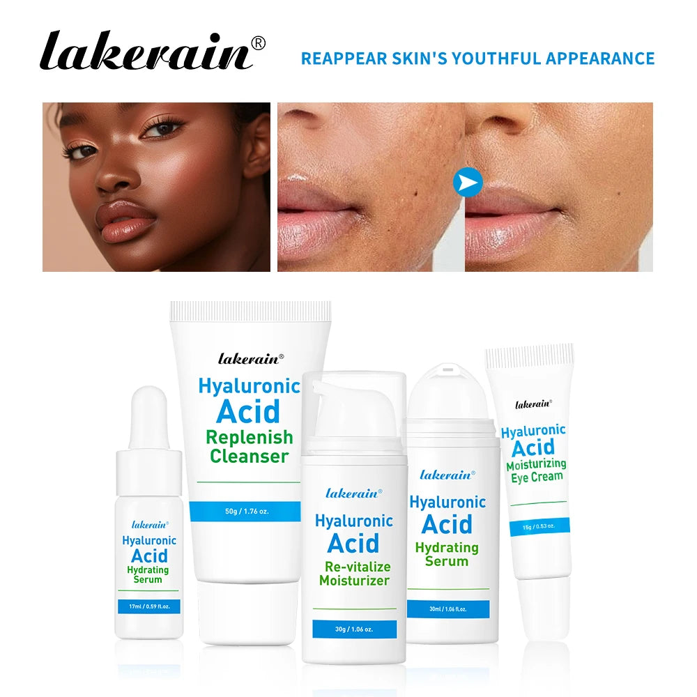 Hyaluronic Acid Skin Care Set Deeply Hydrates Solve Dry Skin Redness Easy To Be Absorbed Non-greasy Nourishes Face Skincare Set Peaceful Pleasures Health and Wellness
