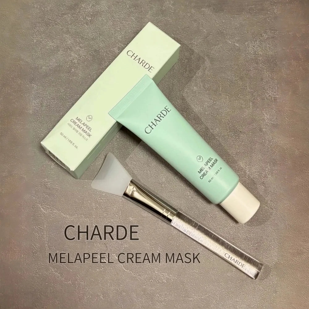 50ml CHARDE Melapeel Cream Mask With Brush Niacinamide Collagen Peeloff Cream Mask For Dark Spot Improve Skin Melanin Brand Mask Peaceful Pleasures Health and Wellness