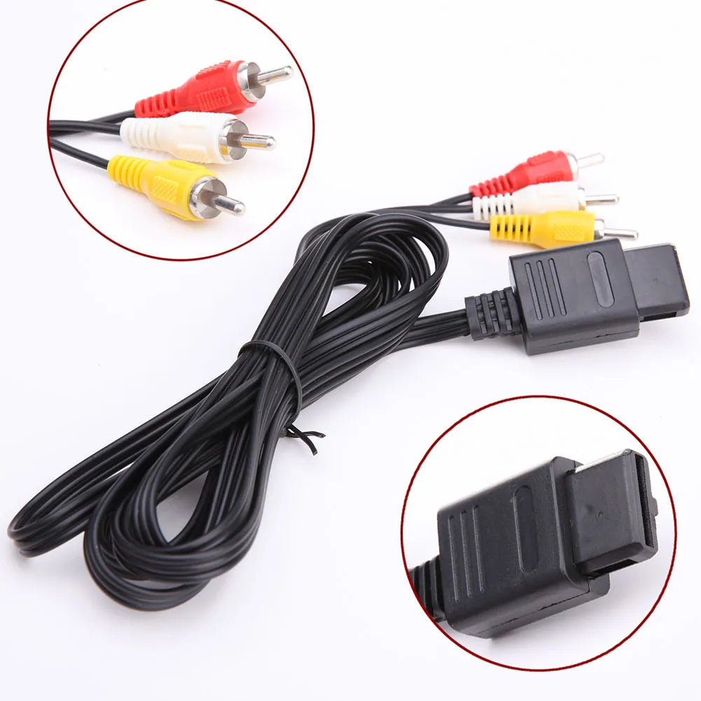1.8M AV Cable Video Cable AV Cable To RCA Composite Video Cord Audio Video AV Cable Cord for 64/N64/GameCube/SNES/SFC Peaceful Pleasures Health and Wellness