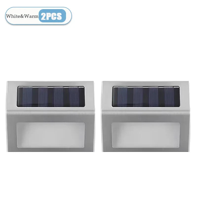 Solar Stainless Steel Step Lights – Waterproof LED Garden Wall