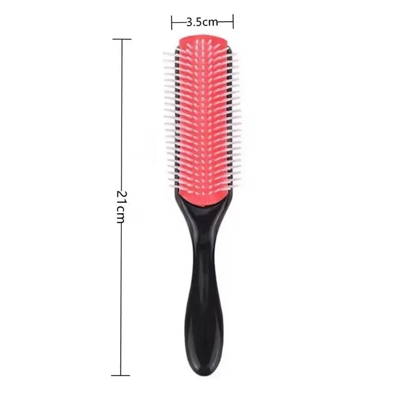 9-Rows Denman Brush Women Detangling Styling Hairbrush Scalp Massager Salon Hairdressing Straight Curly Wet Hair Comb Peaceful Pleasures Health and Wellness L