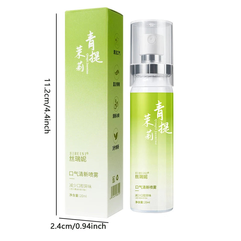 2pcs 20mlGreen Jasmine Flavor Oral Spray, Fresh Breath Spray, Floral and Fruity Scented Oral Spray Peaceful Pleasures Health and Wellness