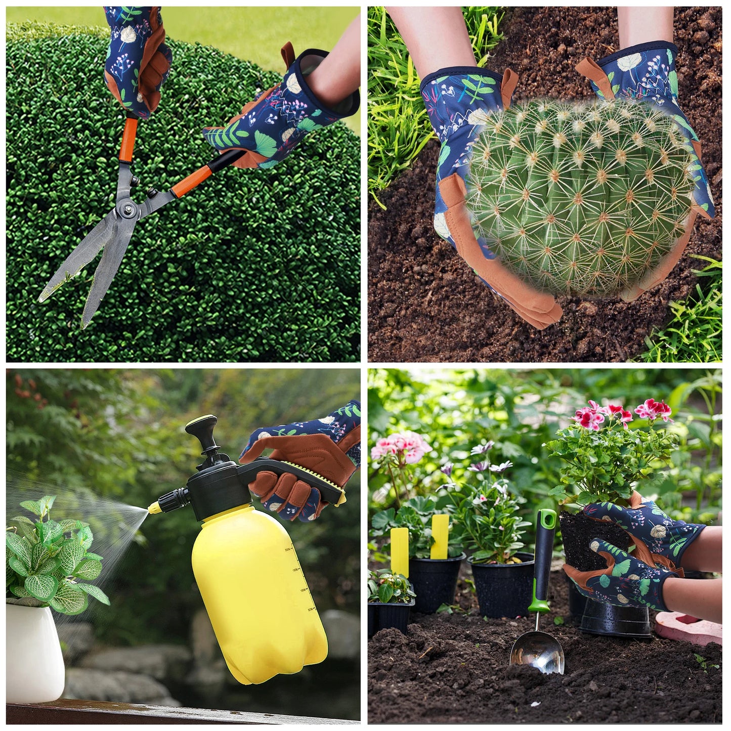 1 Pair Gardening Weeding Working Protective Glove Microfiber Leather Thorn Proof for Digging Planting Pruning Professional Safe Peaceful Pleasures Health and Wellness