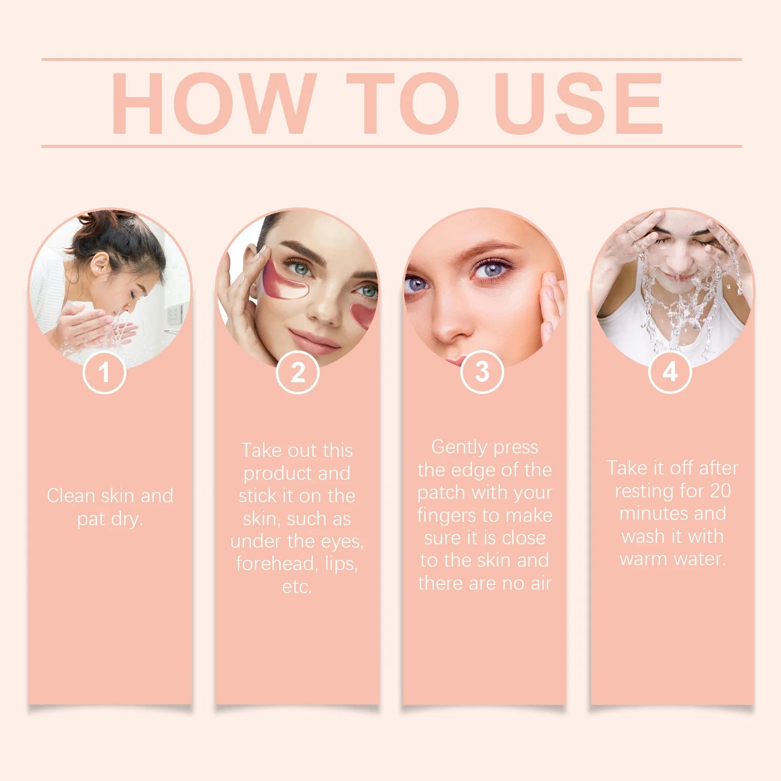 Collagen Eye Mask Deep Brighten Moisturizing Reduce Melanin Dilute Fine Lines Increase Skin Elasticity Hyaluronic Acid Eye Patch Peaceful Pleasures Health and Wellness