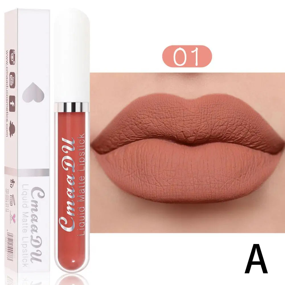 18-Color Waterproof Matte Liquid Lipstick – Long-Lasting Lip Gloss