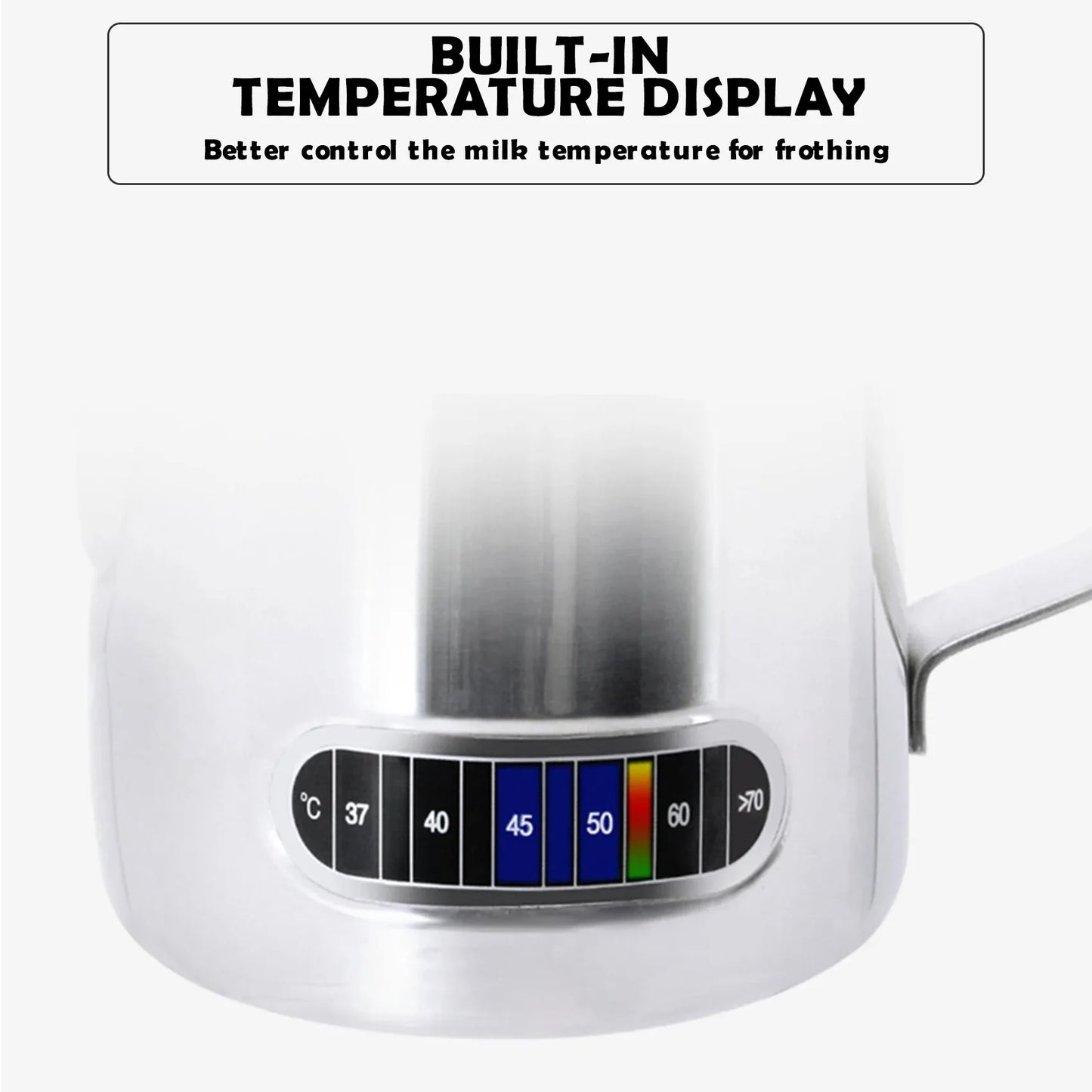 12/20oz Milk Frothing Pitcher 350/600ML Temperature Display Stainless Steel Milk Frother Pitcher Jug Cup for Latte Art Barista Peaceful Pleasures Health and Wellness