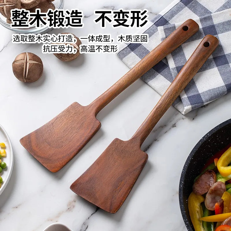 1PC-Wooden spatula for non-stick pan; special wooden cooking utensil for home kitchen use; anti-scalding spatula Peaceful Pleasures Health and Wellness