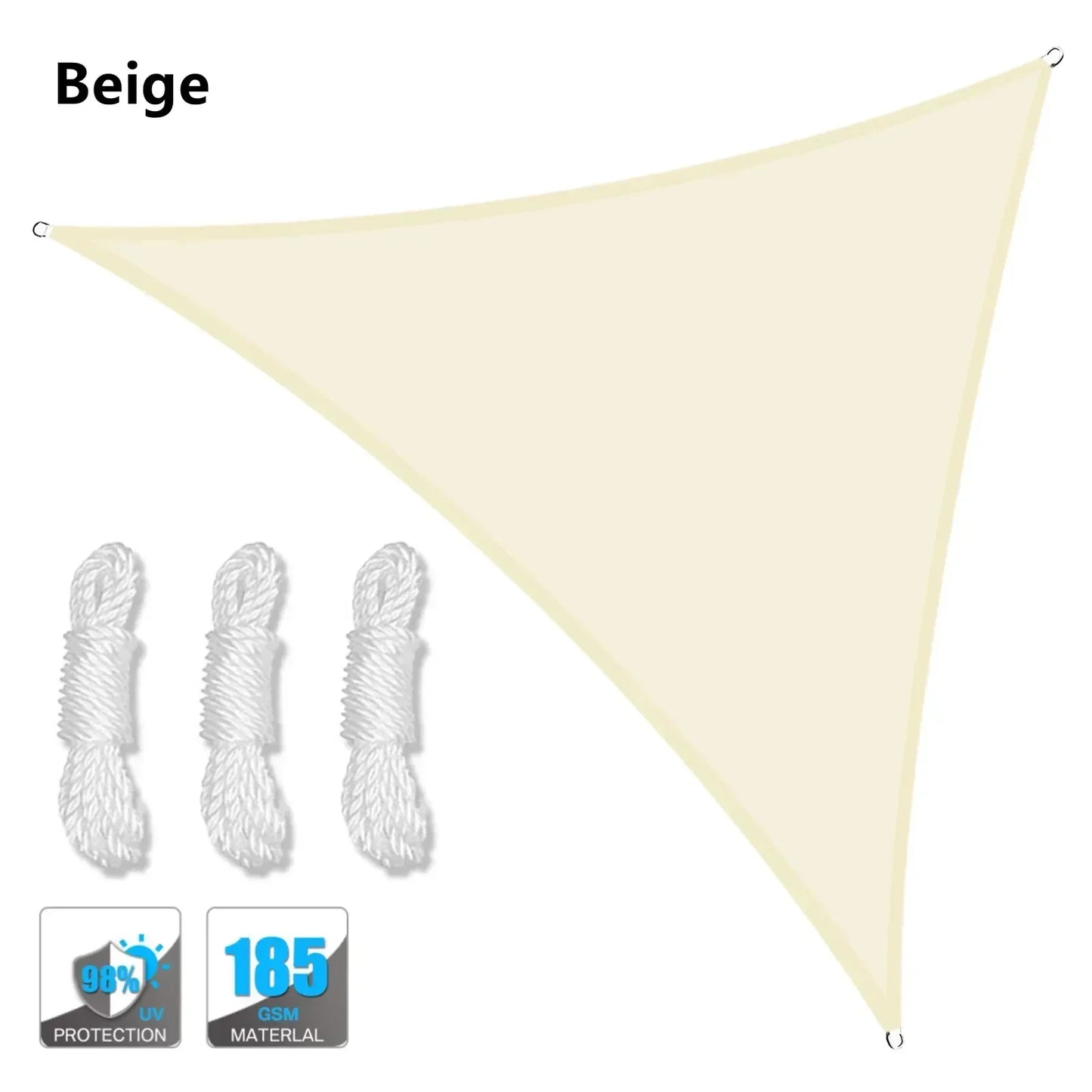 Triangle Shade Sail UPF50+ 98% UV Block Water-Resistant Canopy