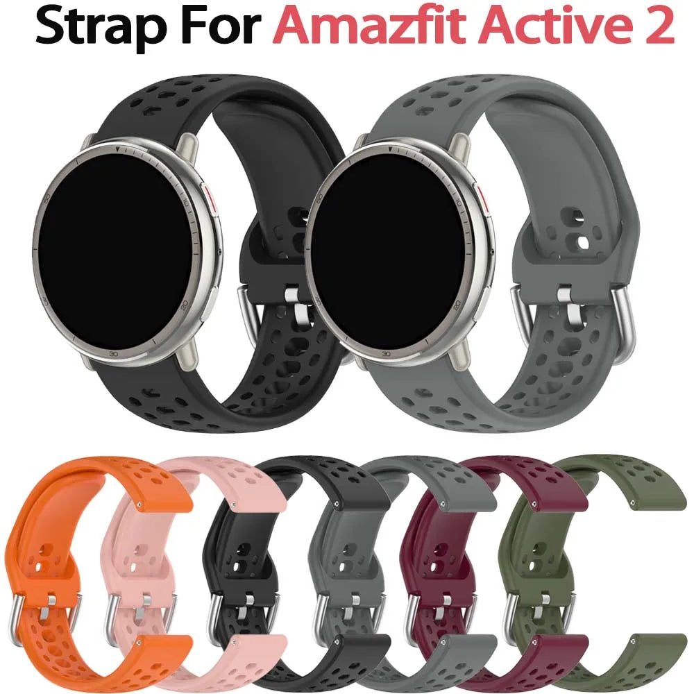Amazfit Active 2 Silicone Watch Band – Breathable 20mm Strap Peaceful Pleasures Health and Wellness