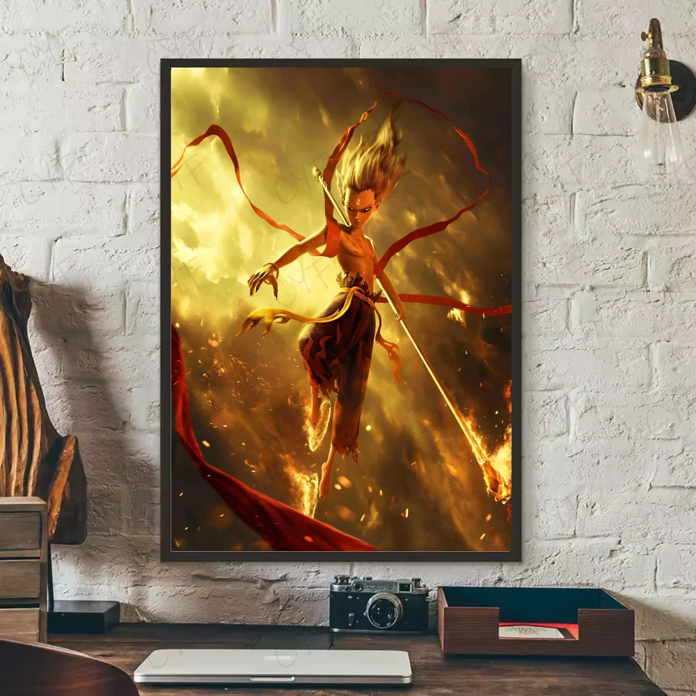 Chinese myth animation Nezha Poster HD art sticky wall waterproof home living room bedroom bar aesthetic decoration Peaceful Pleasures Health and Wellness z16 40X50cmNoframe