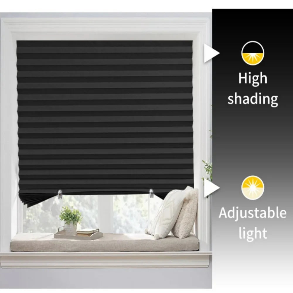 Self-Adhesive Pleated Blackout Roller Blinds | No-Drill Shade