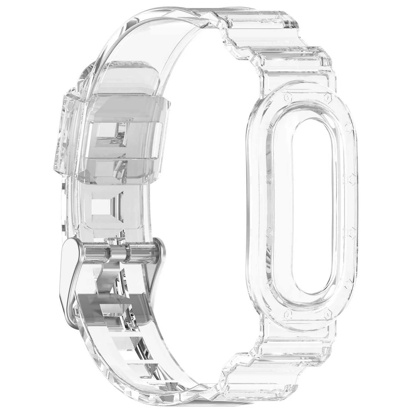Clear TPU Watch Band Strap with Protective Case for Google for Fitbit Air, Transparent Replacement Wristband for Men Women Peaceful Pleasures Health and Wellness WHITE