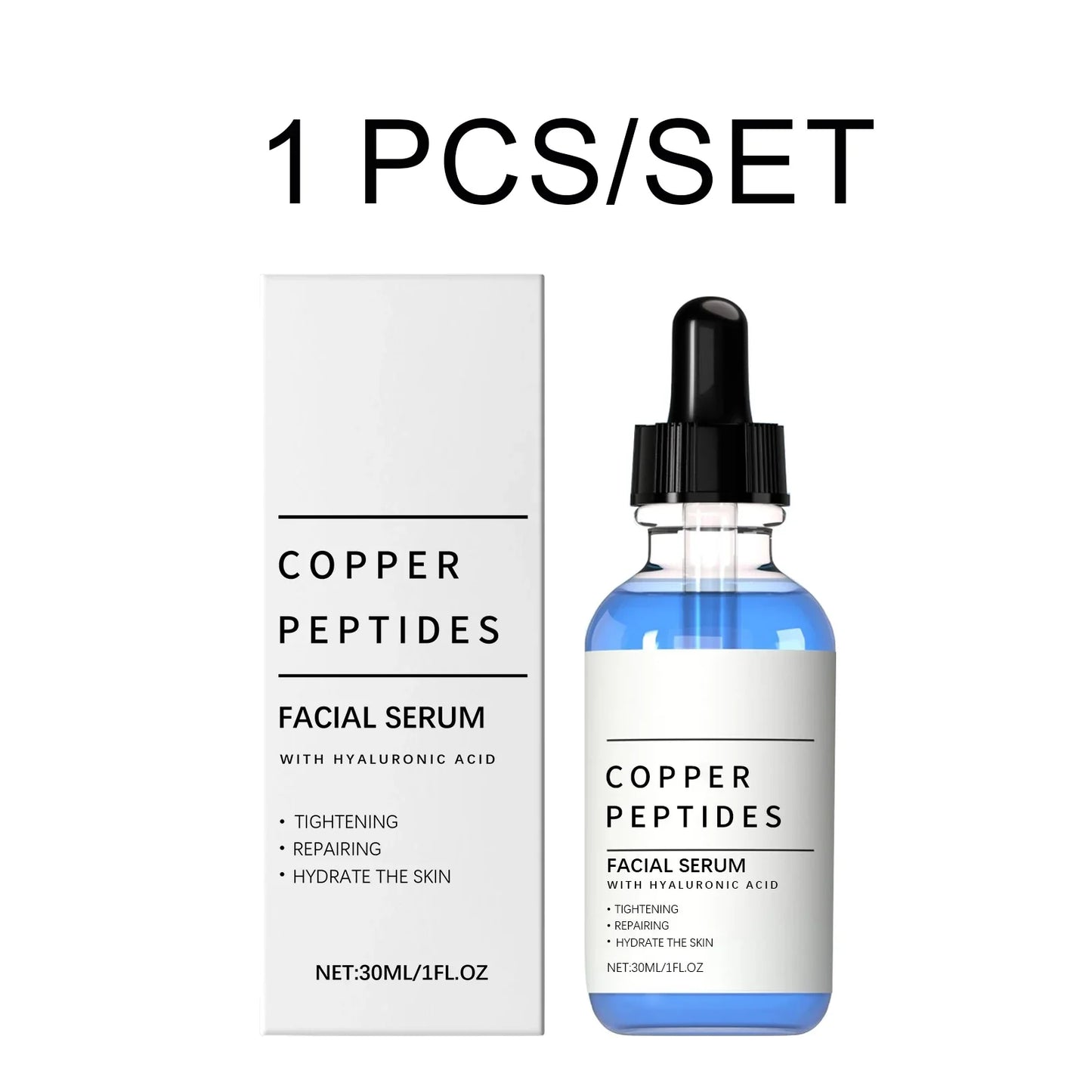Copper Peptide Face Serum with Hyaluronic Acid – 30ml