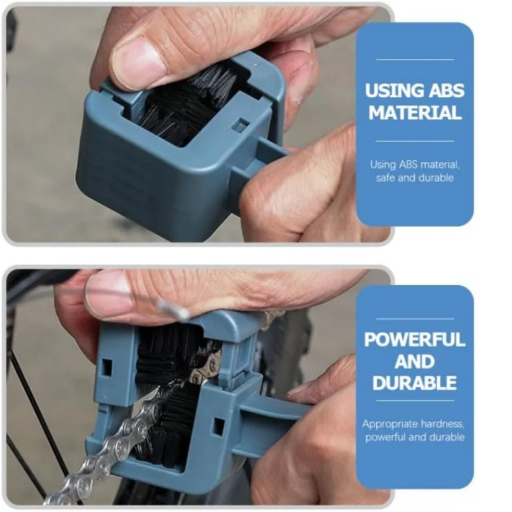 Pro Bike Chain Cleaning Brush - 3-Sided Bicycle Gear Scrubber Tool for MTB, Road & Hybrid - Efficient Drivetrain Maintenance Peaceful Pleasures Health and Wellness