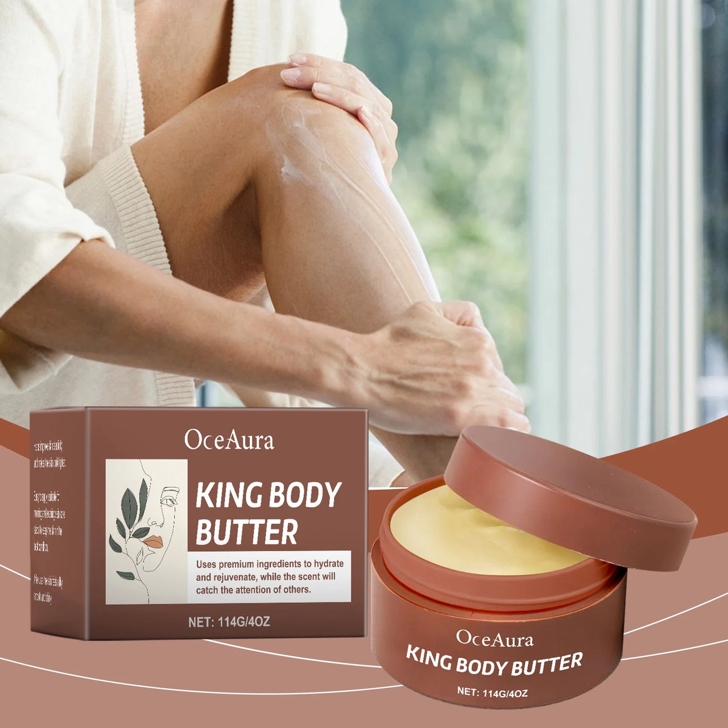 OceAura King Body Butter – Shea & Hyaluronic Acid Moisturizer 4oz
