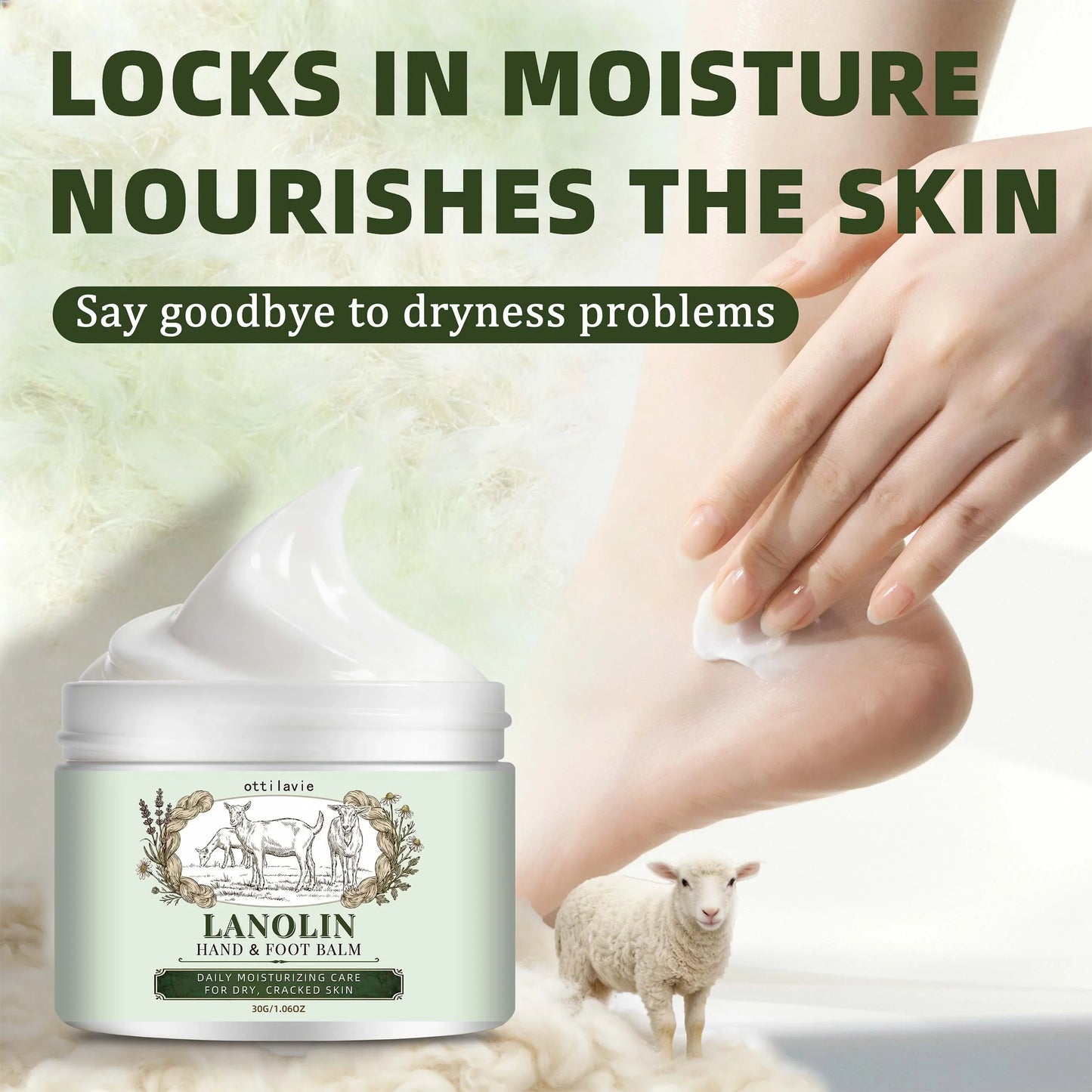 Ottilavie Lanolin Hand & Foot Cream | Travel Size Moisturizer